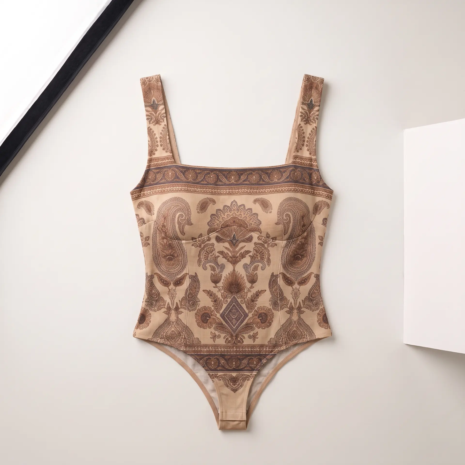 Gulnaar paisley bodysuit arranged flat